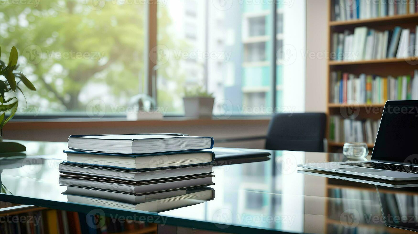 AI generated office table business background photo