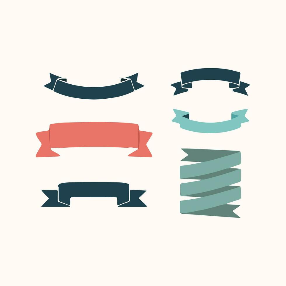 Ribbons design elements in white background vector