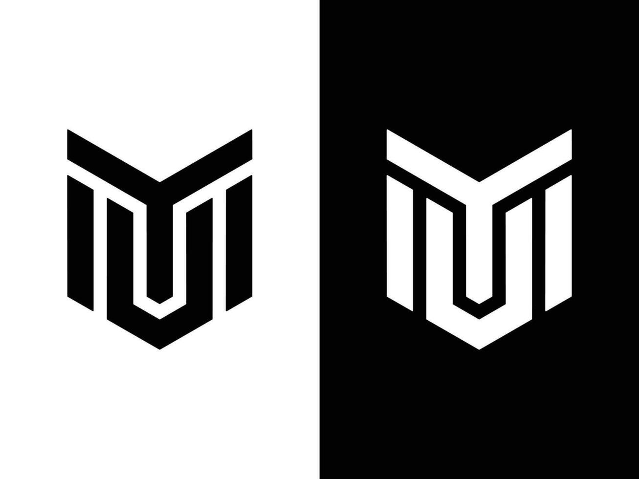 MU letter logo design vector