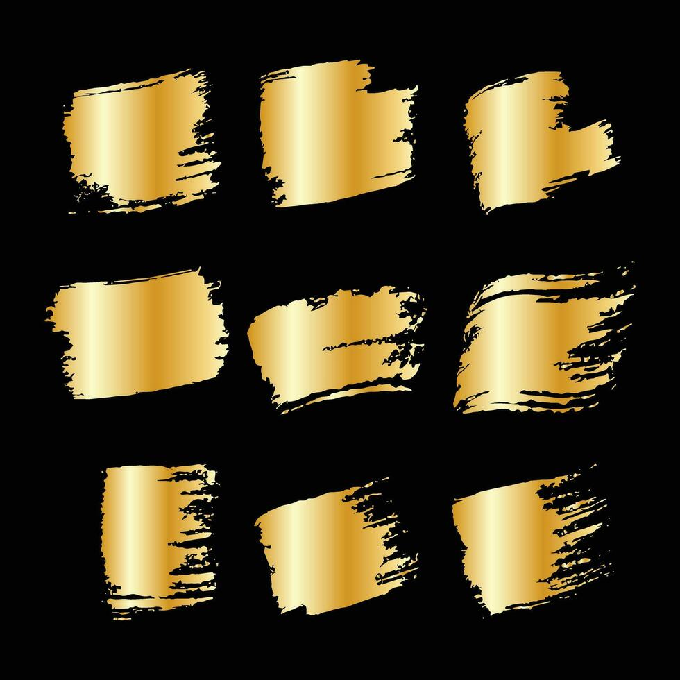 Gold Splash strokes set illustration vector