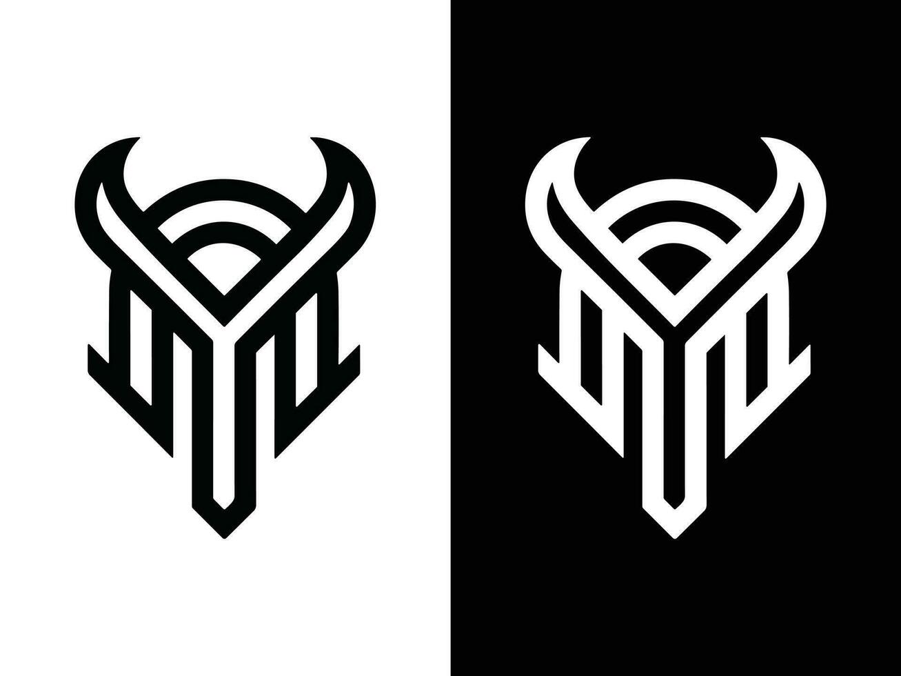 MY letter logo design vector