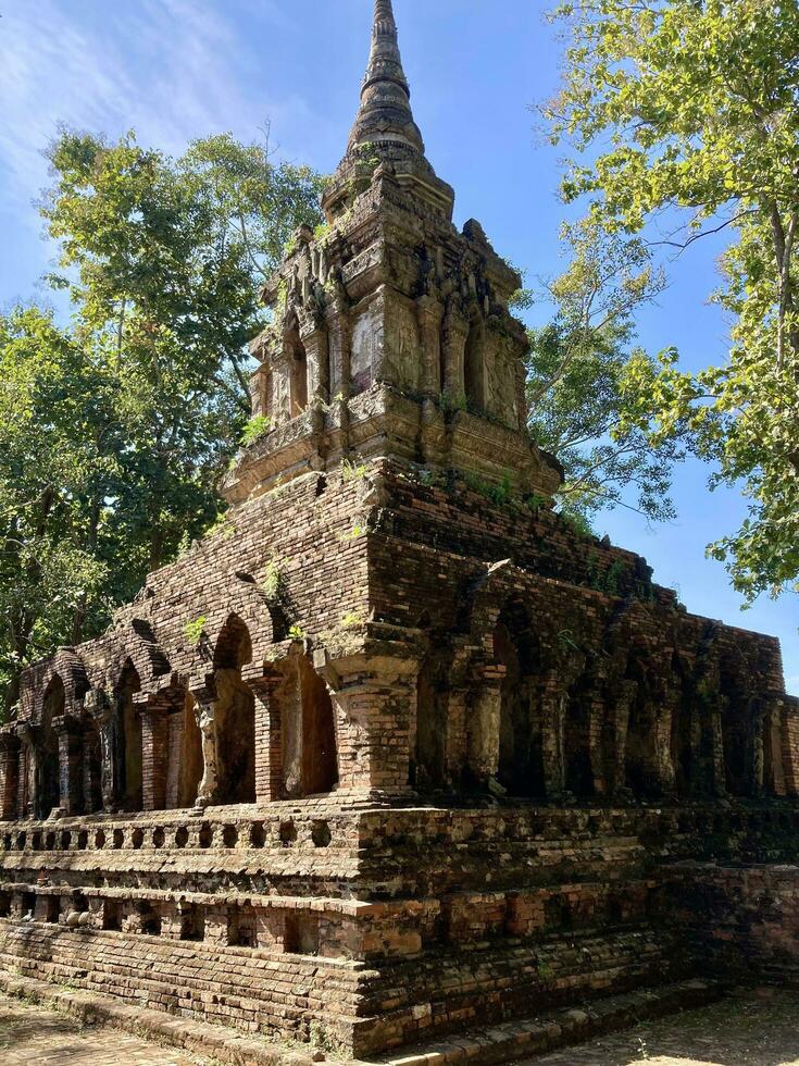 antiguo Pasak templo, situado sólo fuera de el de la ciudad antiguo paredes chiang saen distrito, restos wat Pensilvania sak, antiguo ciudad, chiang saen, chiang rai, Tailandia foto