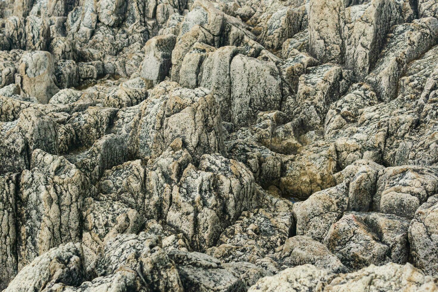 natural stone background, the remains of lava basalt columns form a relief surface photo