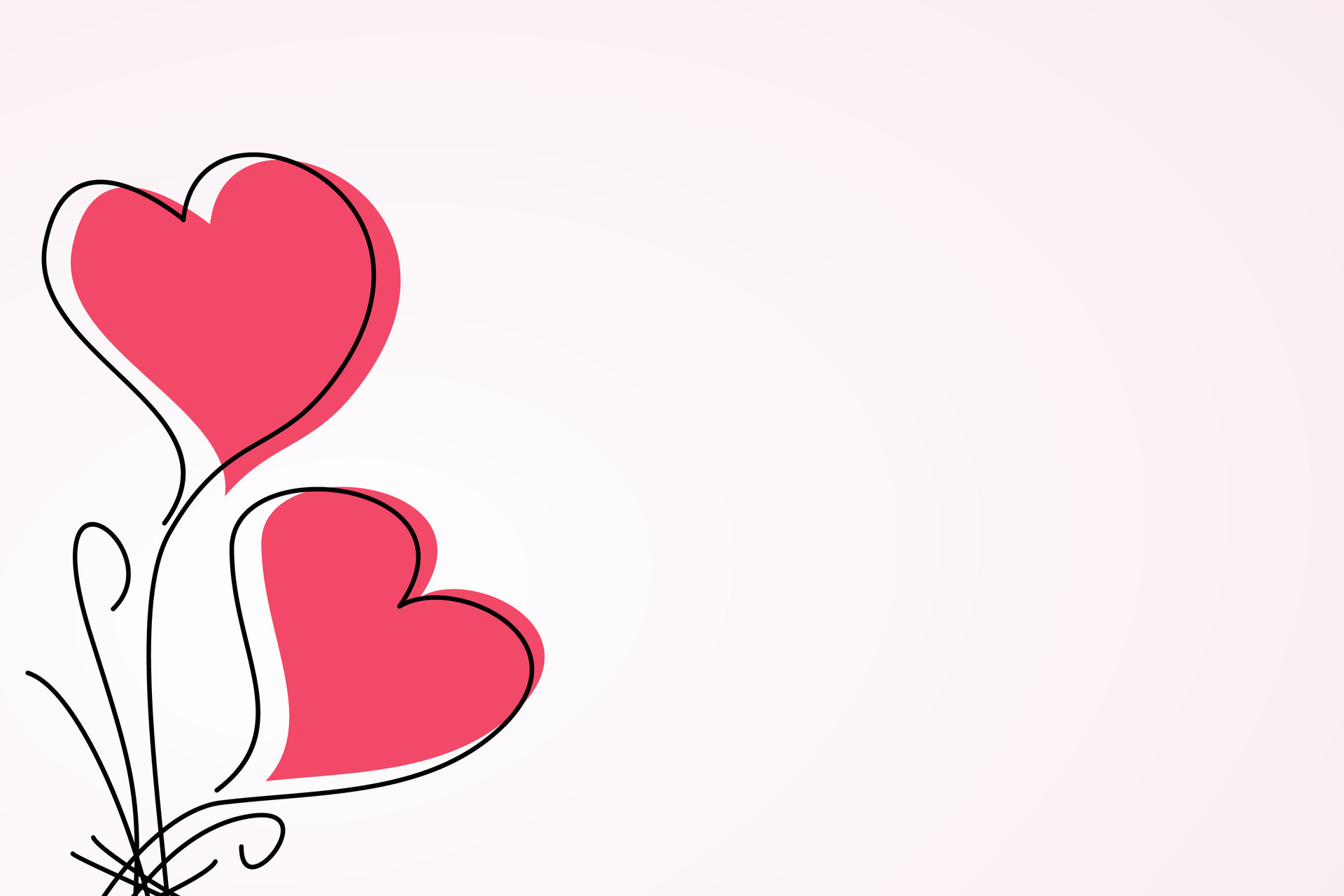Valentine's day background free copy space area, with hand drawn 2 ...