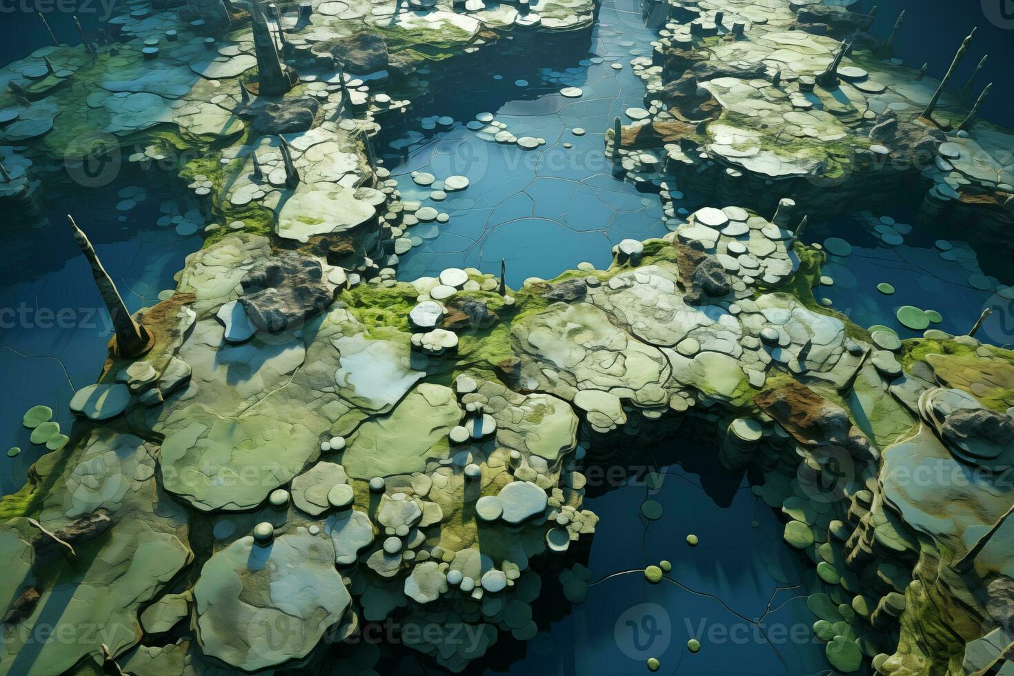 AI generated background, top view of the karst landscape photo