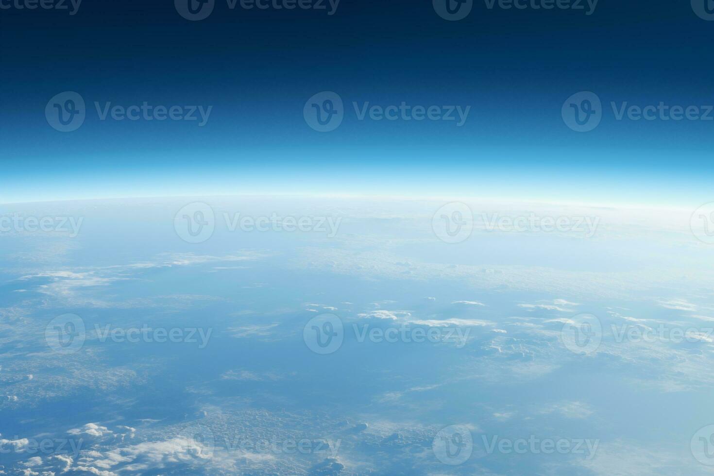 AI generated aerial view to the blue earth's surface with atmospheric haze and clouds photo