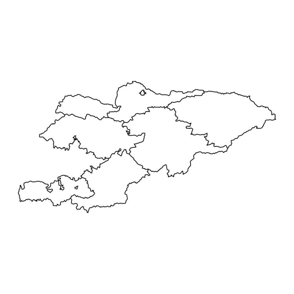 Kyrgyzstan map with administrative divisions. Vector illustration.