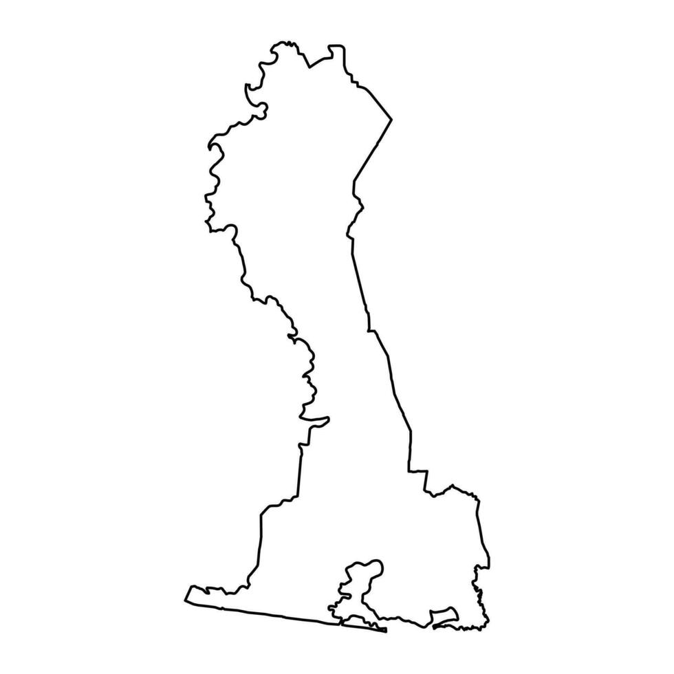 Comoe district map, administrative division of Ivory Coast. Vector illustration.