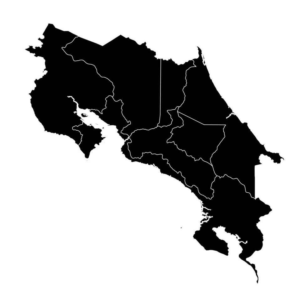 costa rica mapa con administrativo divisiones vector ilustración.