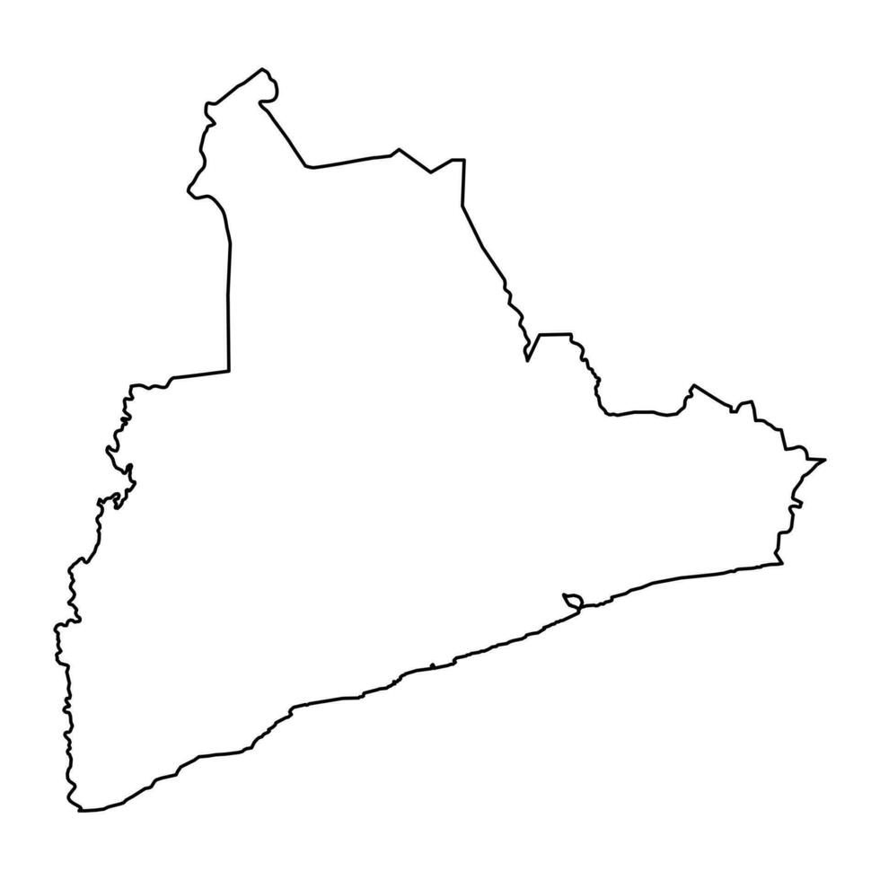 Bas Sassandra district map, administrative division of Ivory Coast. Vector illustration.