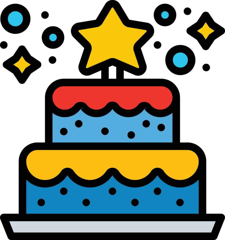 birthday cake with candles Cake icon. Symbol of the holiday, birthday. Festive cake with a candle. Isolated vector illustration.graphic, tasty, collection, icing, realistic, candy, balloon, flat.