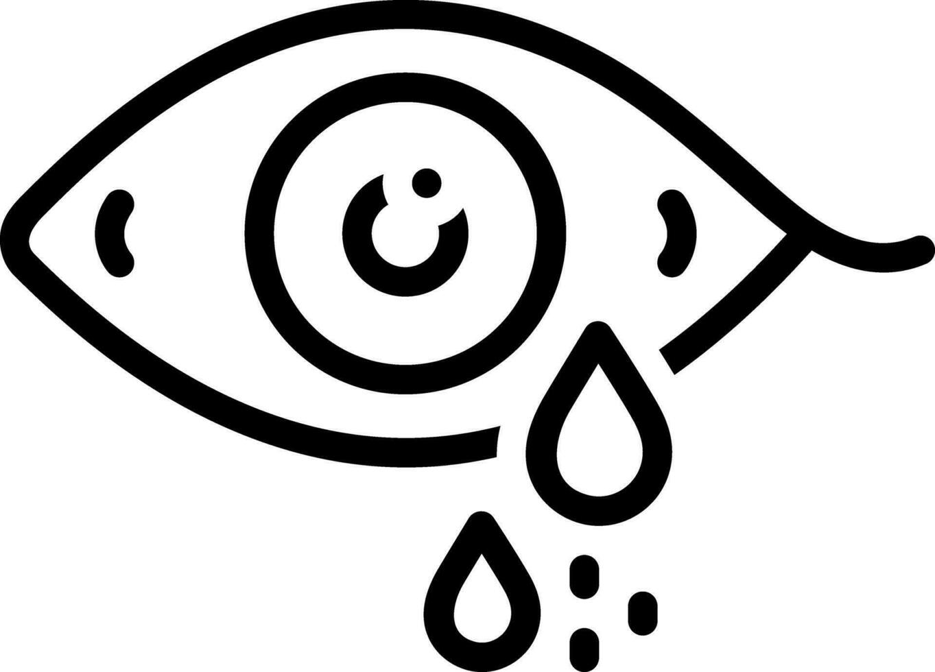 Black line icon for tears vector