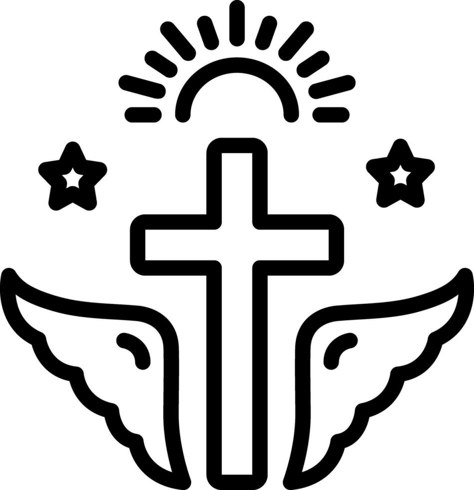 Black line icon for faith vector