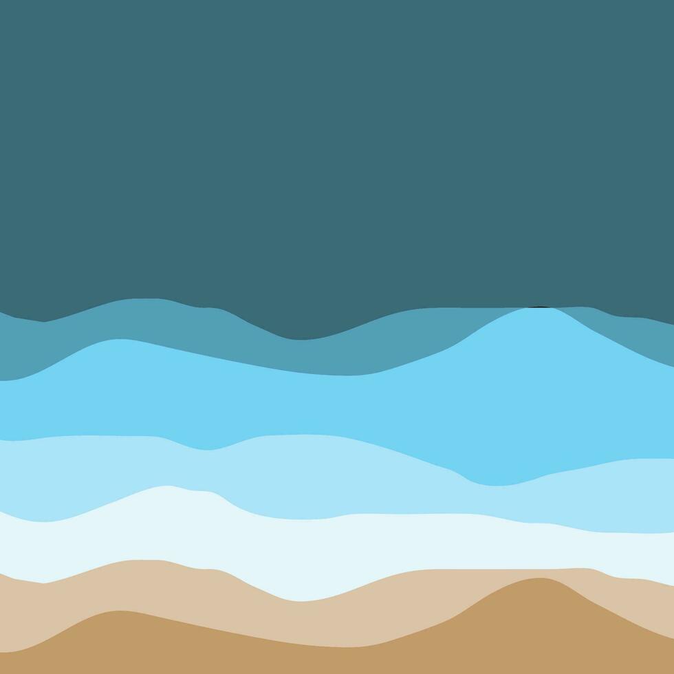Water Wave Background Design, Abstract Vector Blue Ocean Walpaper Template