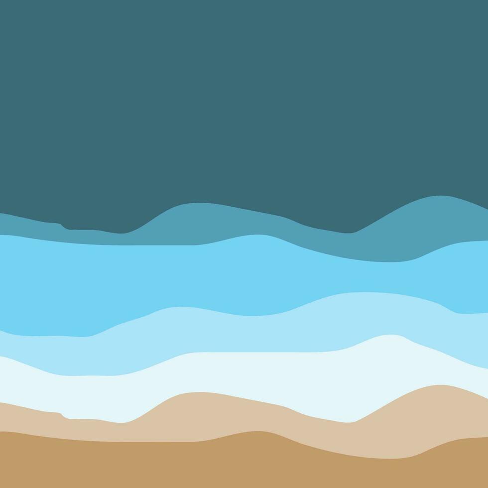 Water Wave Background Design, Abstract Vector Blue Ocean Walpaper Template