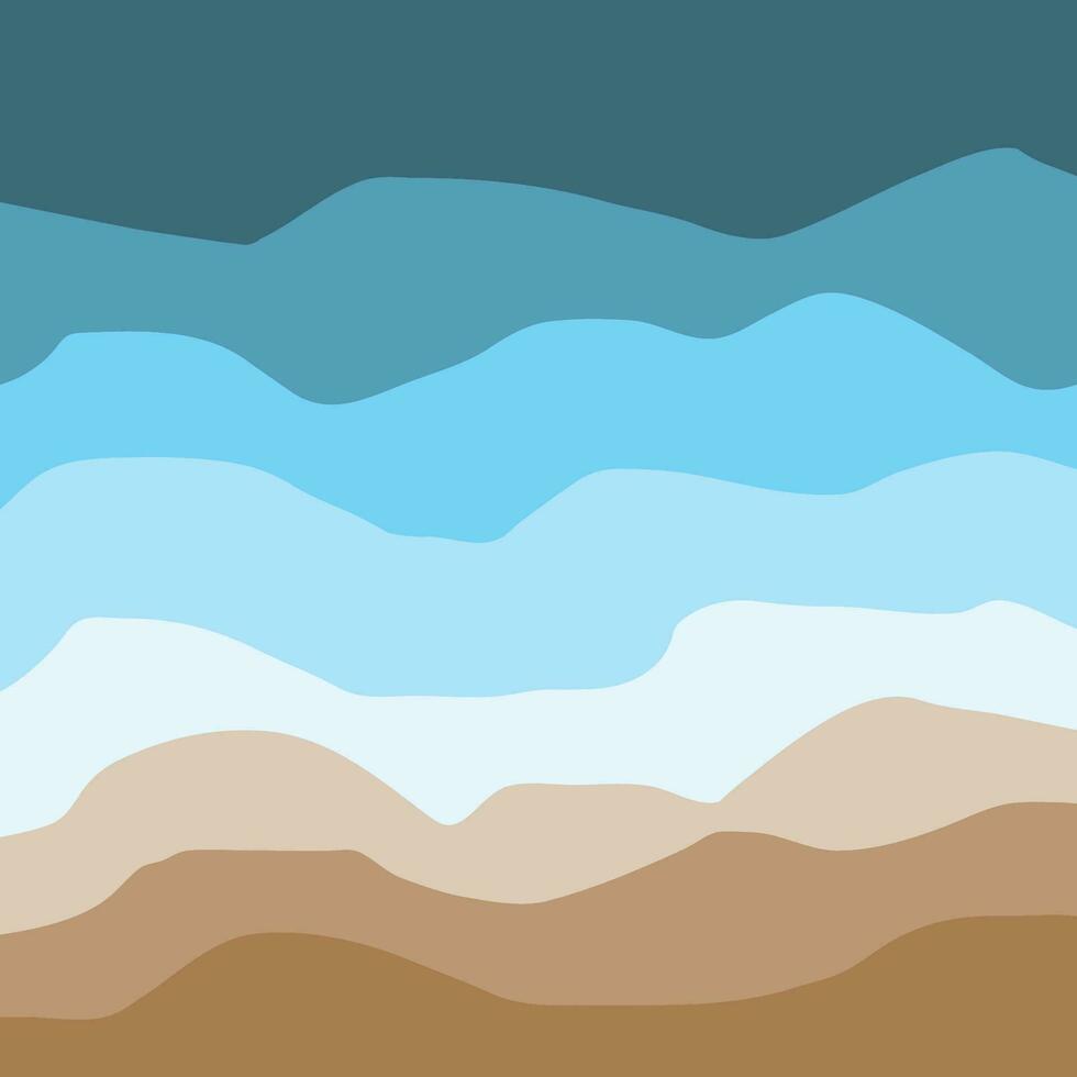 Water Wave Background Design, Abstract Vector Blue Ocean Walpaper Template