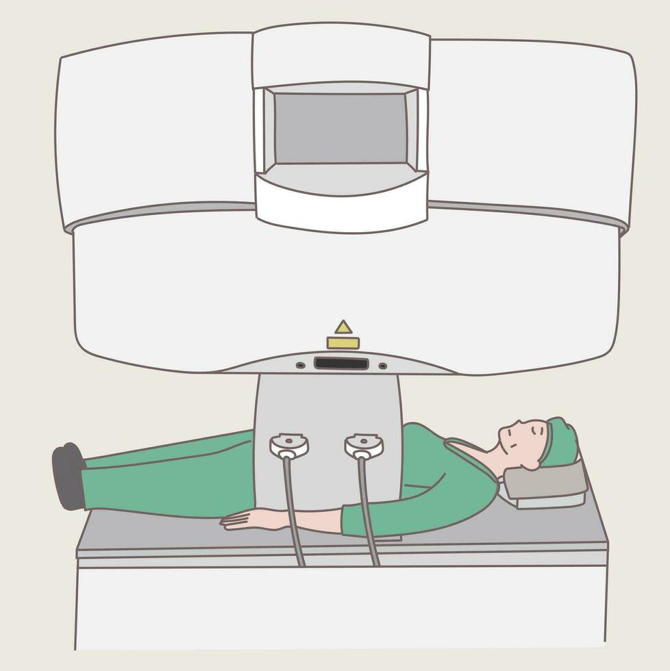 Cancer patient undergoes check-up vector