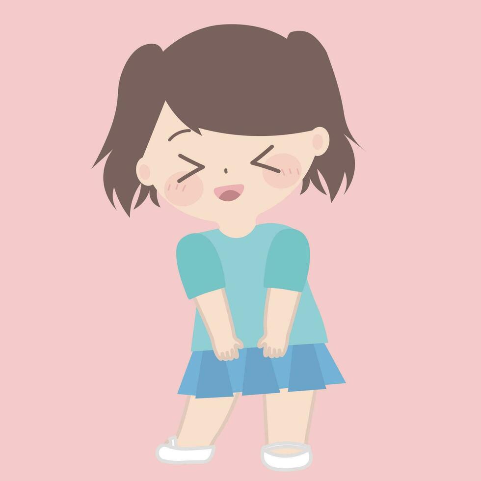 cute girl shy vector