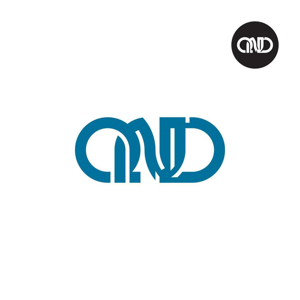 letra qnd monograma logo diseño vector