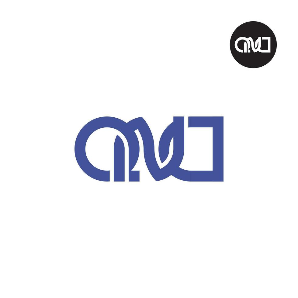 Letter QND Monogram Logo Design Flipped vector