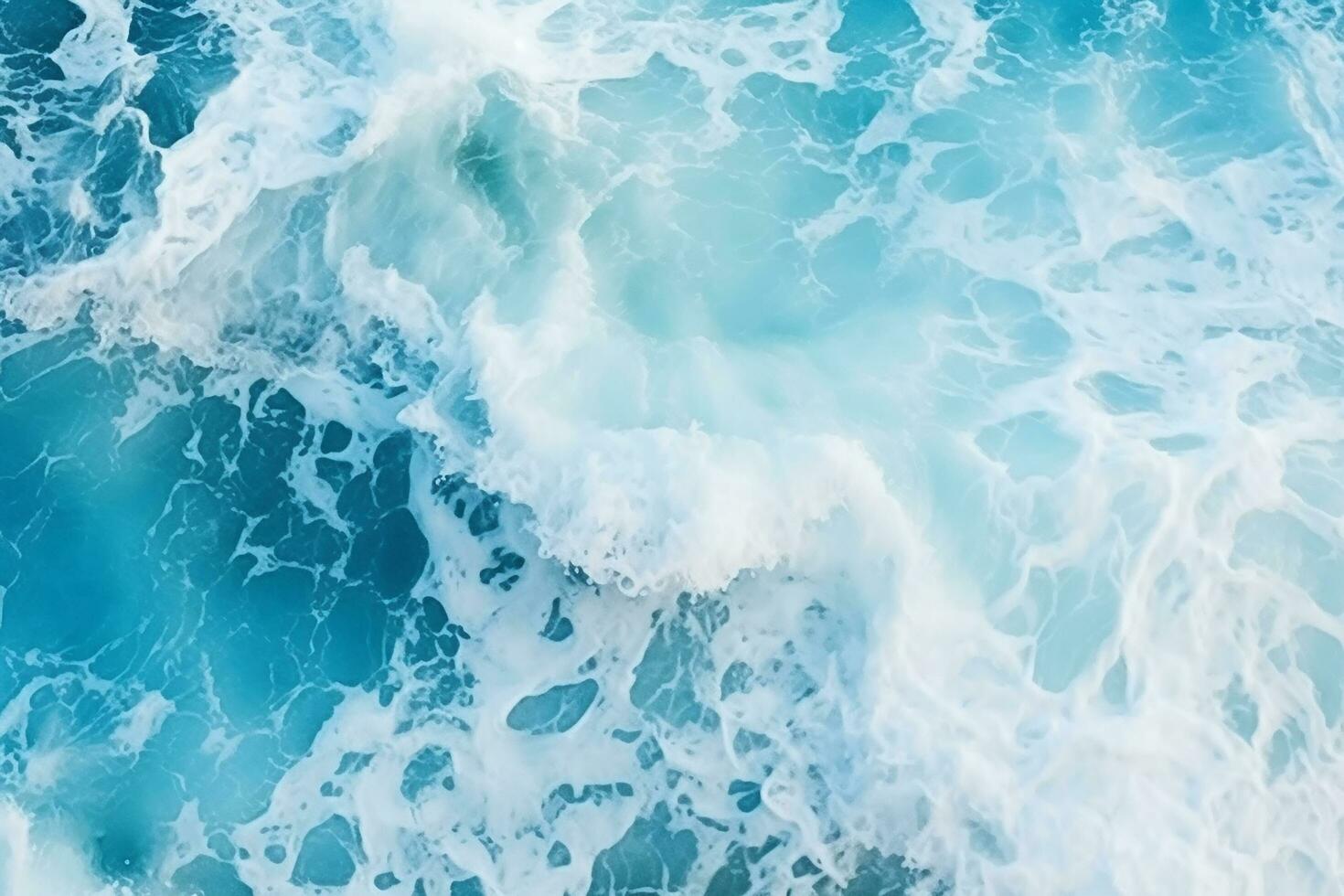 AI generated Top view aerial image from drone of an stunning beautiful sea landscape beach with turquoise water with copy space photo