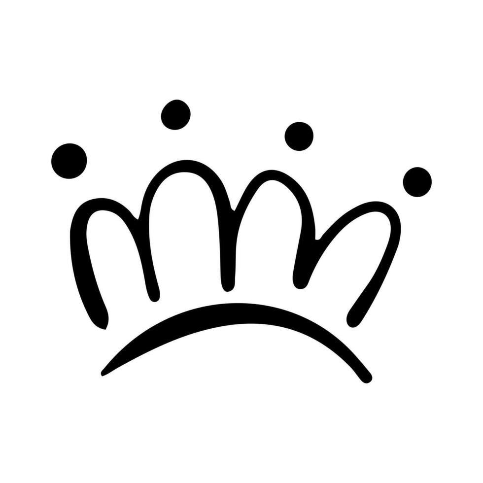 Crown Icon in Hand Drawn Doodle style isolated on white background. King crown sketches, majestic tiara, king and queen royal diadems vector. Line art prince and princess luxurious head accessories. vector