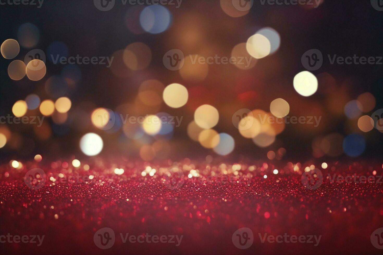 AI generated Red glitter vintage lights background. defocused. generative ai. photo