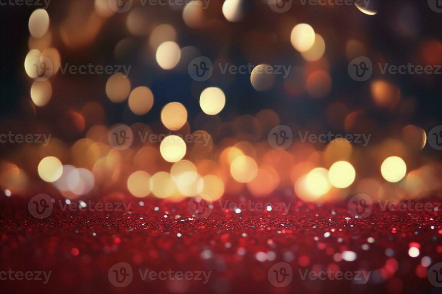 AI generated Red glitter vintage lights background. defocused. generative ai. photo