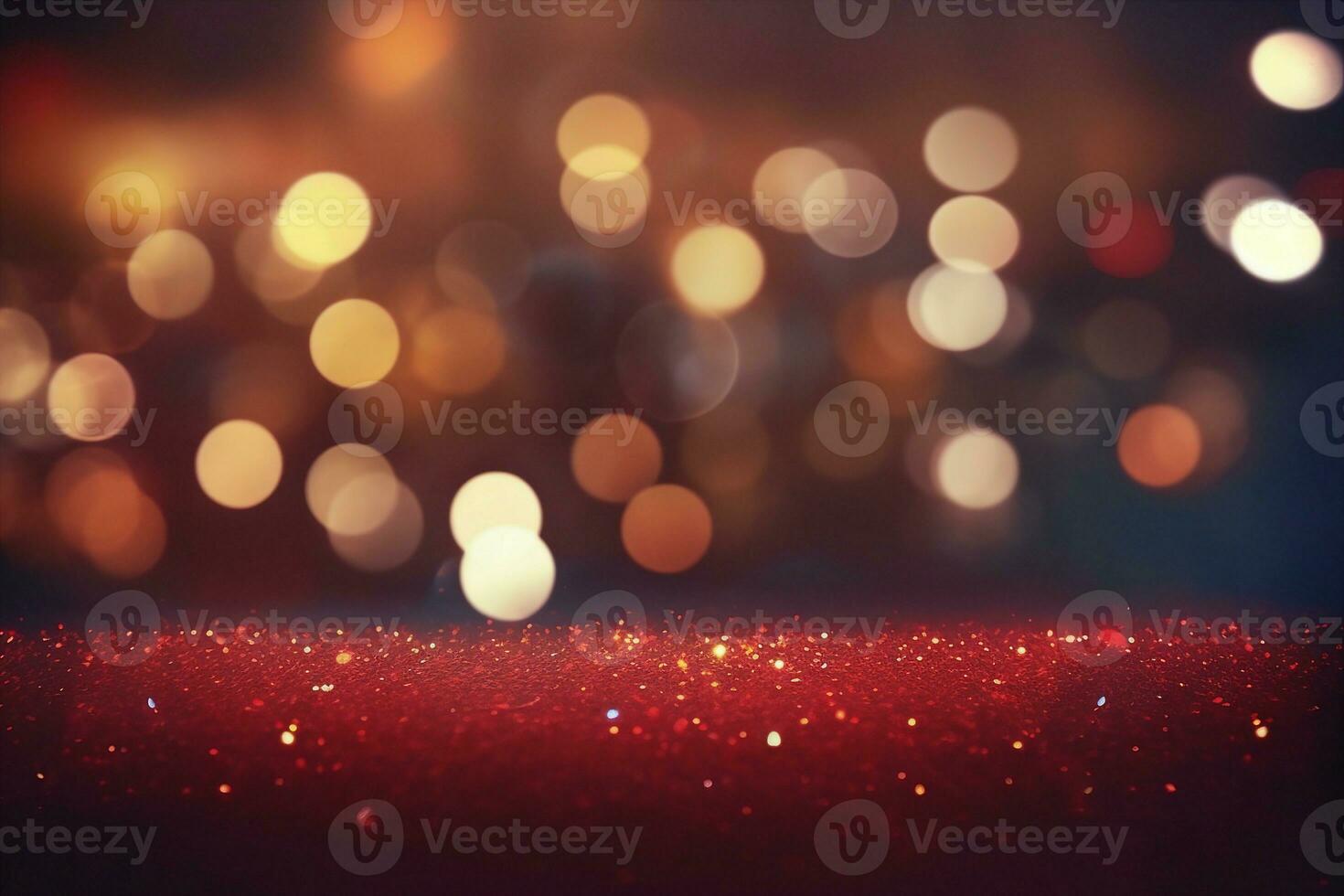 AI generated Red glitter vintage lights background. defocused. generative ai. photo