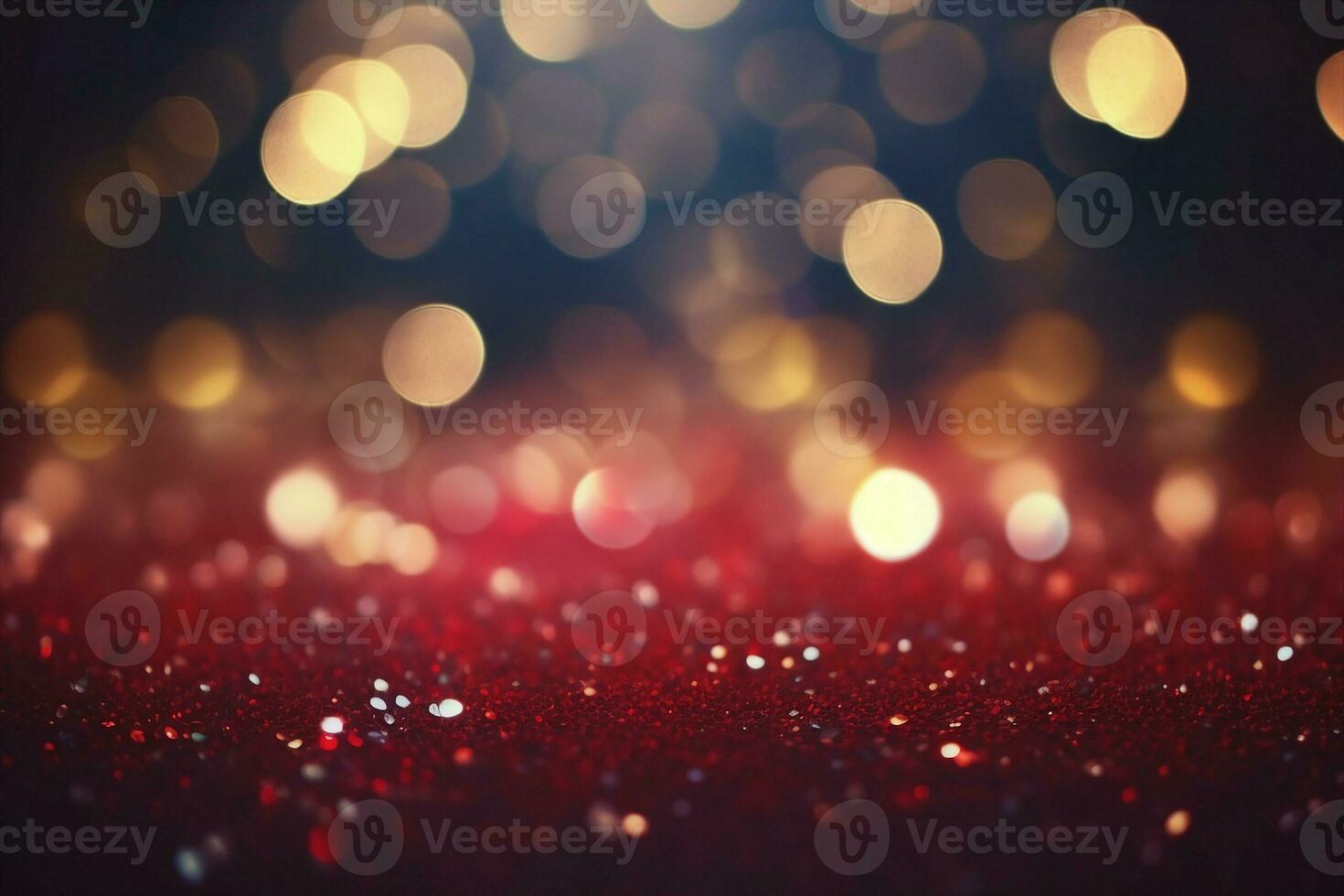 AI generated Red glitter vintage lights background. defocused. generative ai. photo