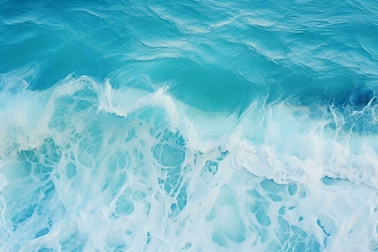 AI generated Top view aerial image from drone of an stunning beautiful sea landscape beach with turquoise water with copy space photo