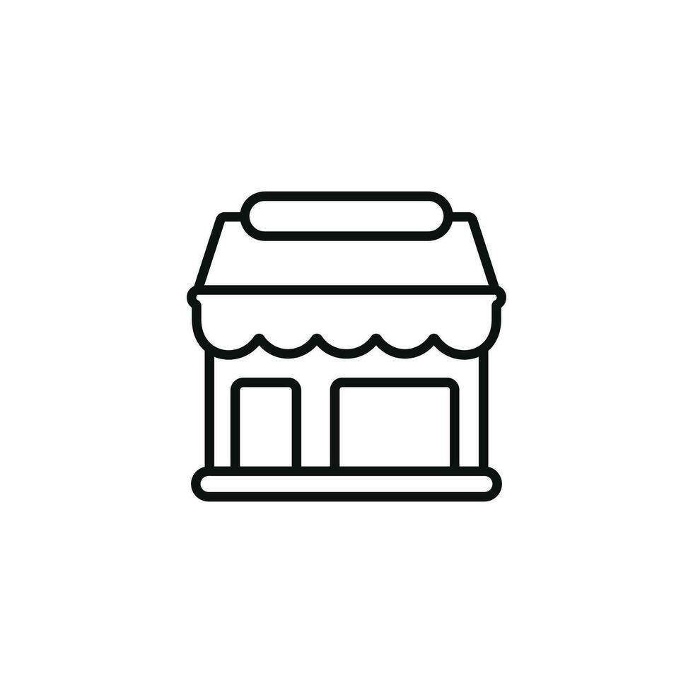 Store line icon isolated on white background vector