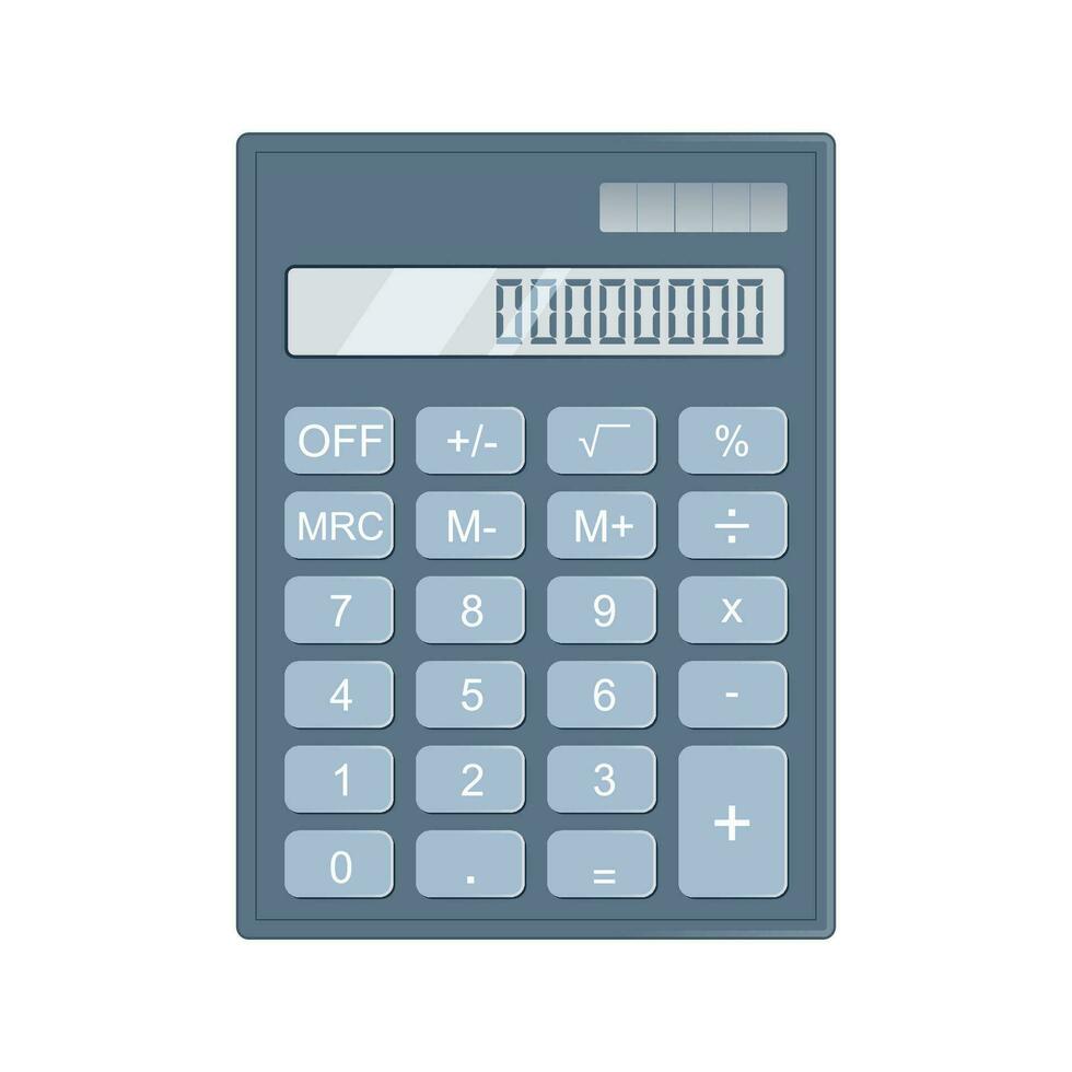 Realistic illustration of blue calculator on a white background. vector
