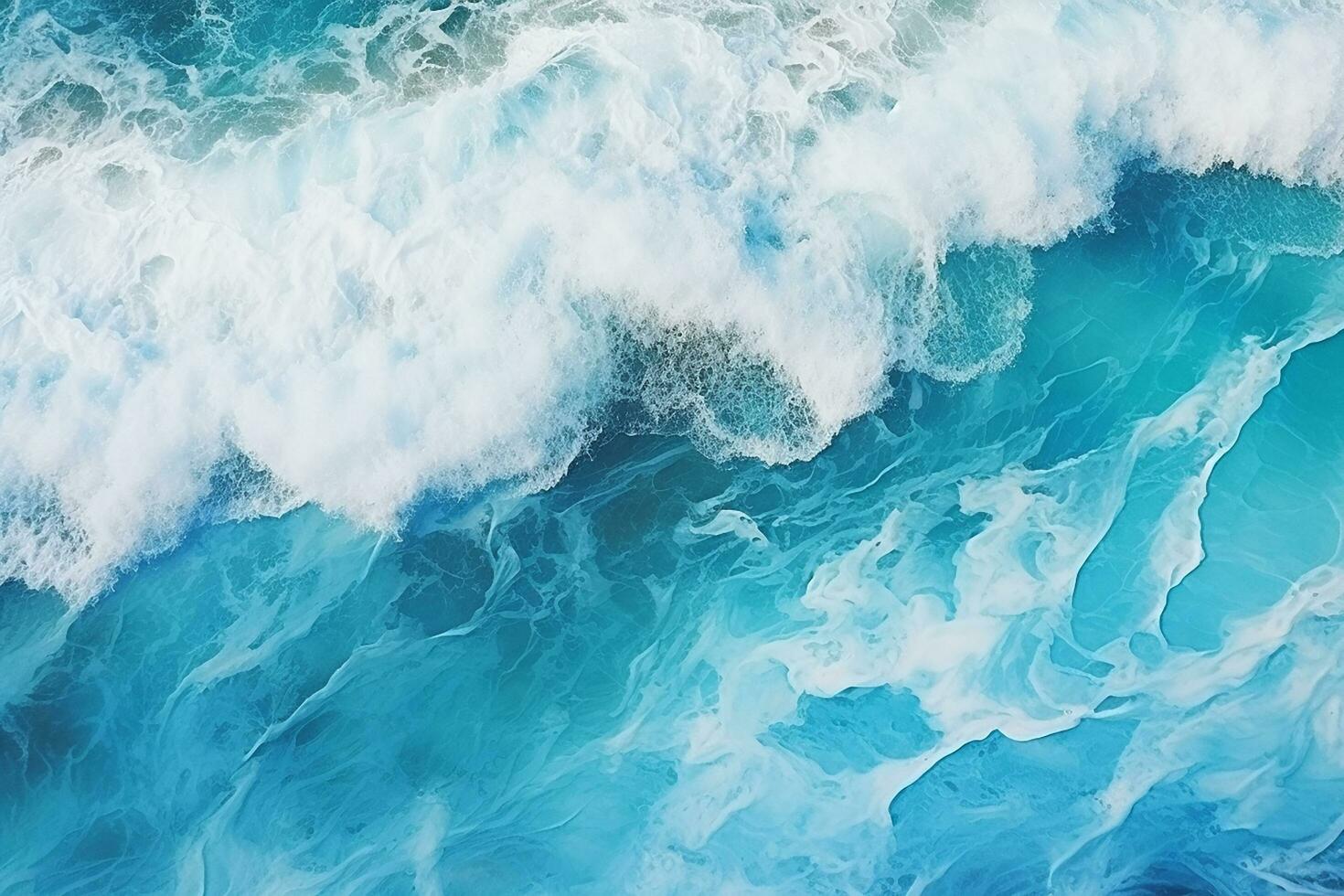 AI generated Top view aerial image from drone of an stunning beautiful sea landscape beach with turquoise water with copy space photo