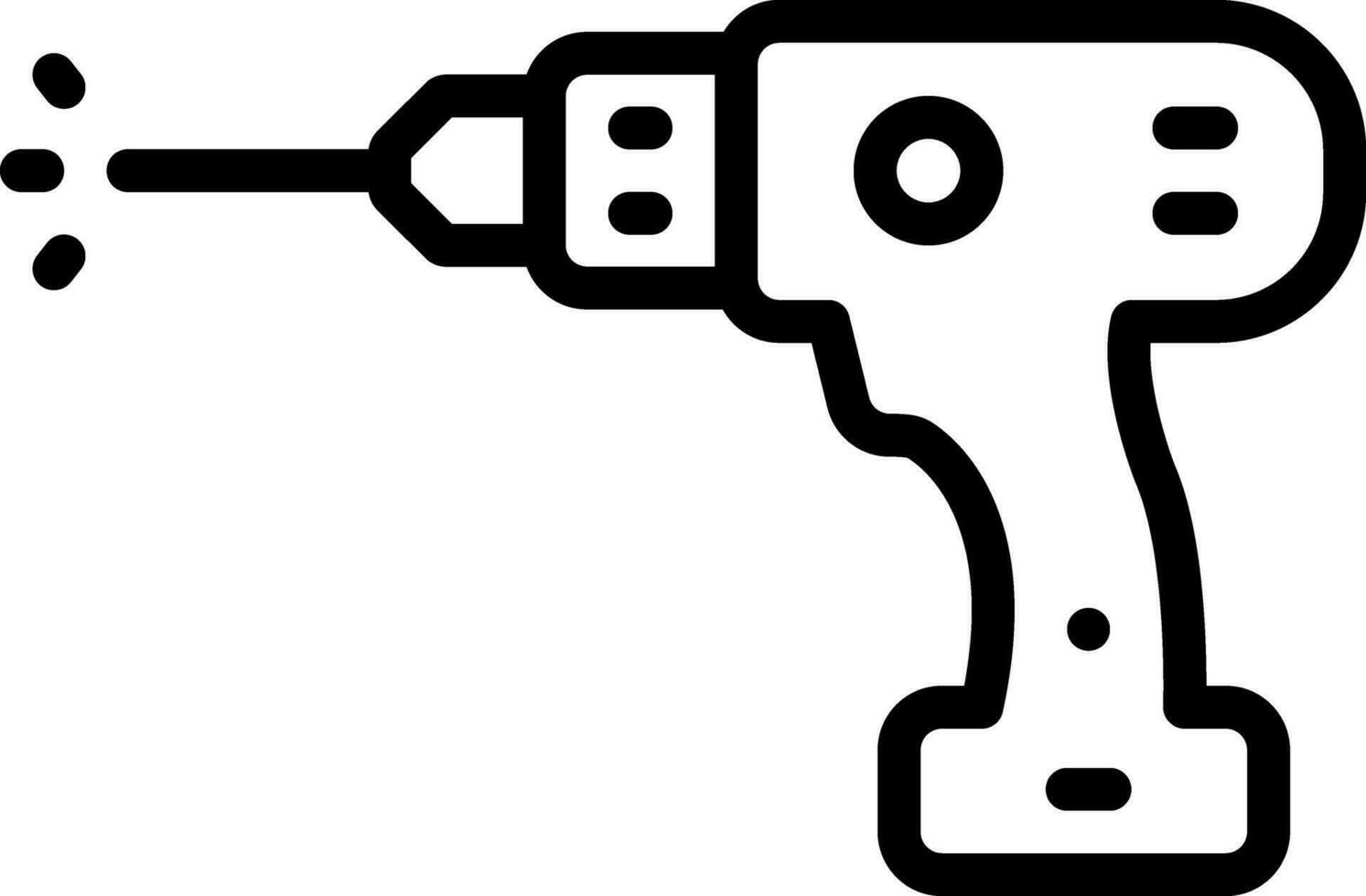 Black line icon for drill vector