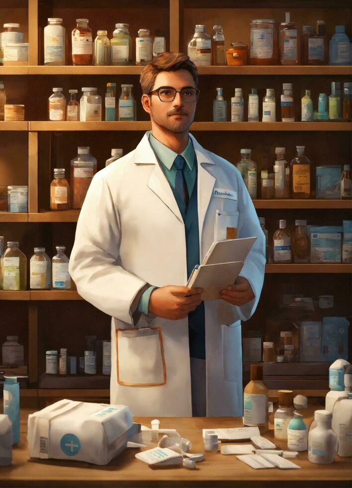 AI generated Doctor from the future concept by Ai Generator photo