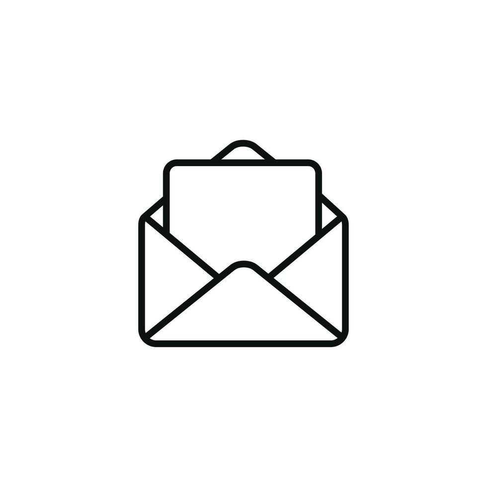 icono de línea de correo electrónico aislado sobre fondo blanco vector