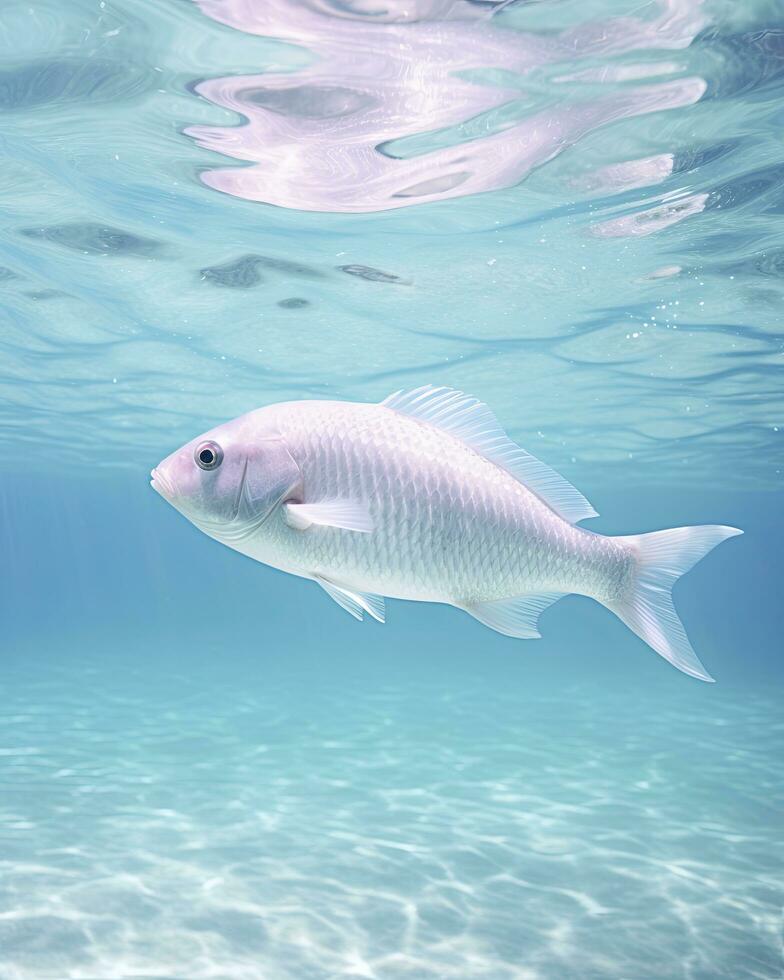 AI generated Realistic fish swimming in the ocean underwater photo