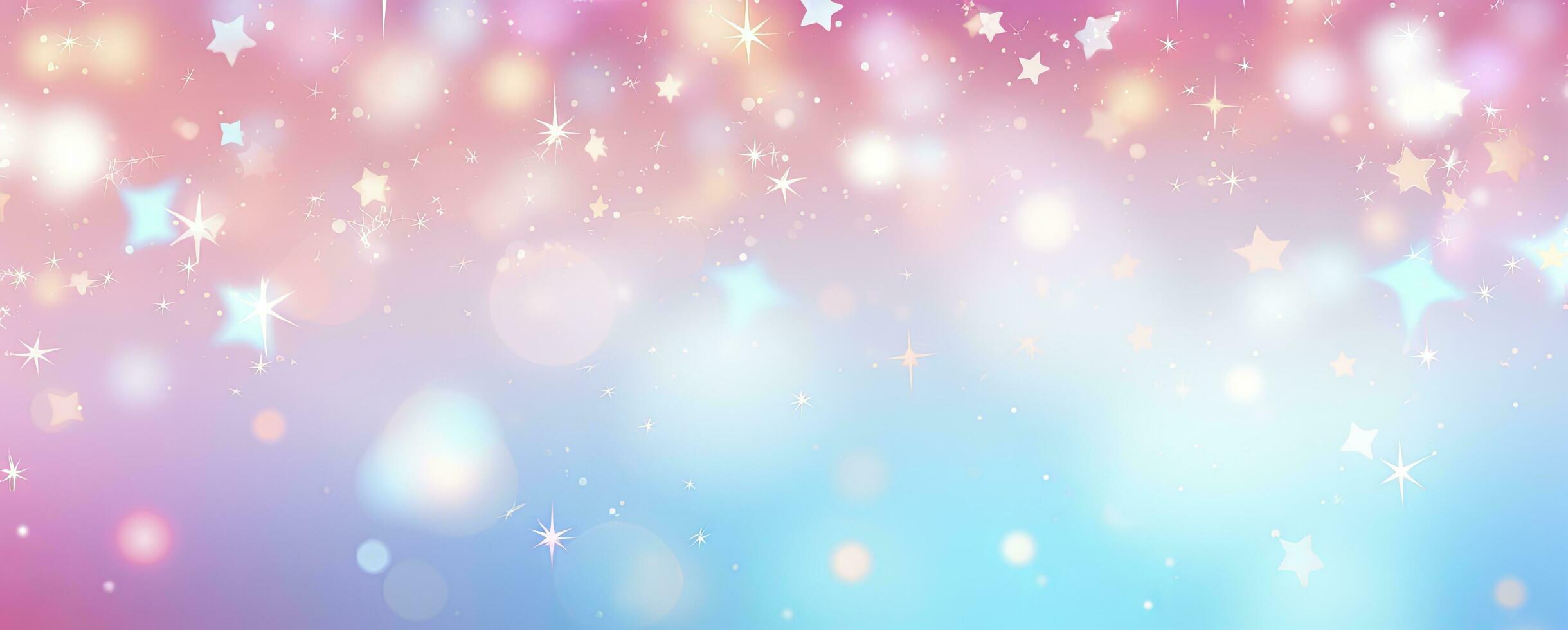 AI generated Realistic pink blue pattern bokeh background with stars photo