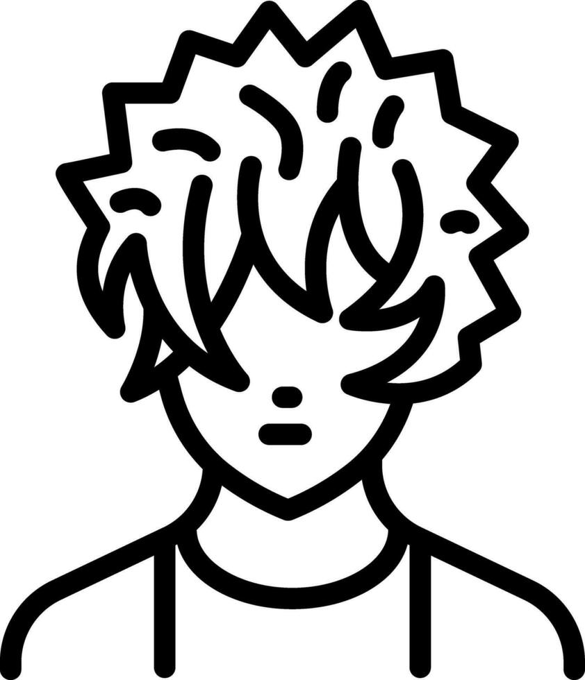Black line icon for anime vector