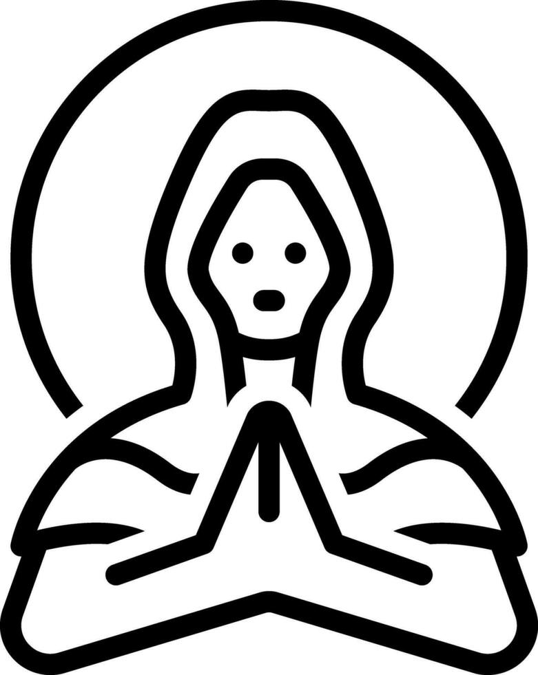 negro línea icono para Virgen vector