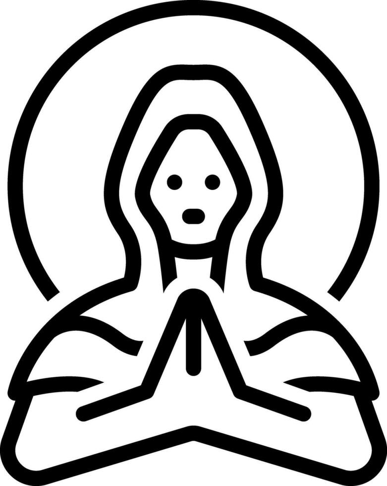 Black line icon for madonna vector