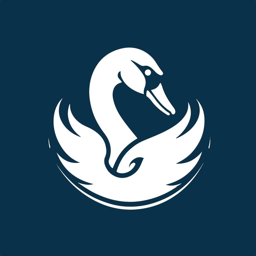 AI generated esport swan badge icon logo vector