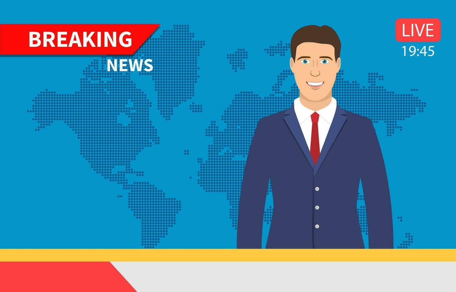 TV news anchorman. vector
