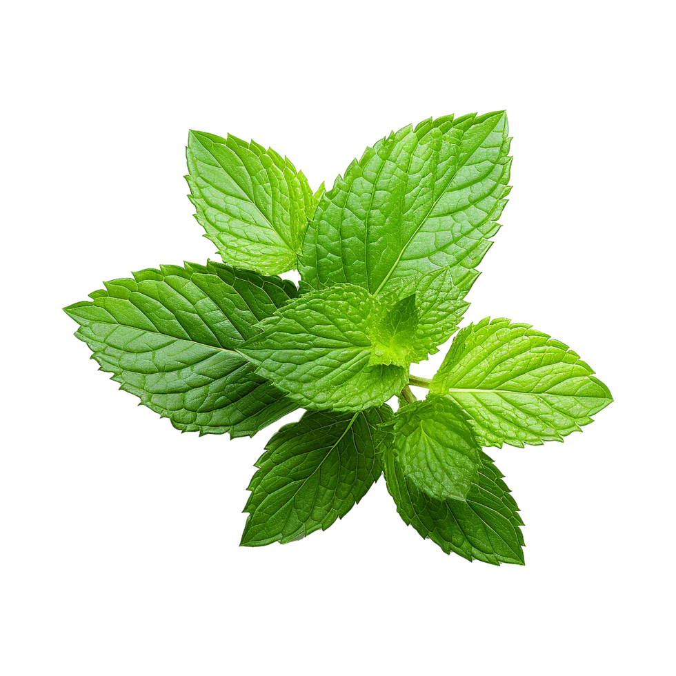 AI generated Mint leaves png isolated on transparent background