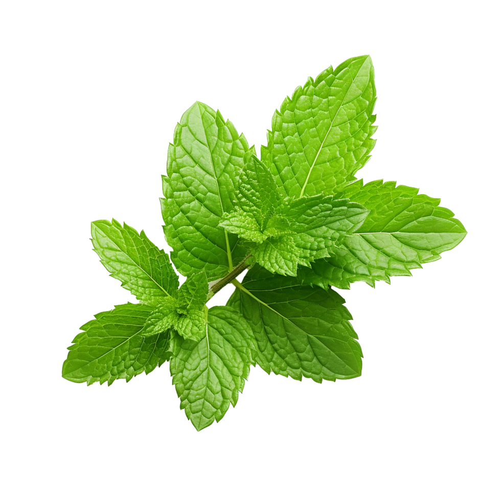 AI generated Mint leaves png isolated on transparent background