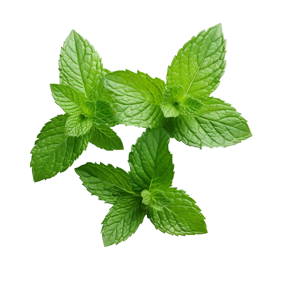AI generated Mint leaves png isolated on transparent background