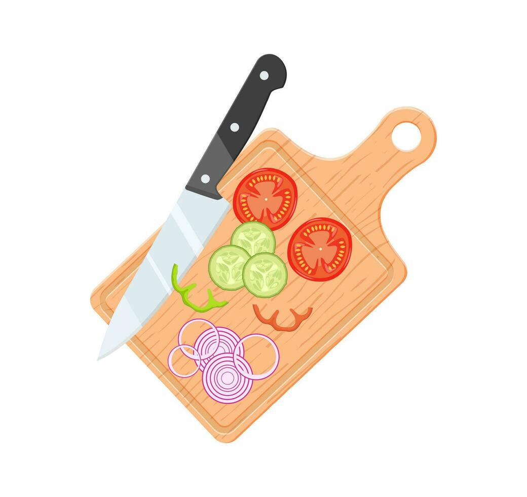 Set of vegetables for salad vector