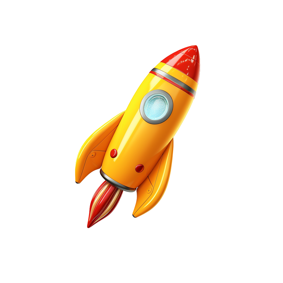 AI generated Flying rocket png isolated on transparent background
