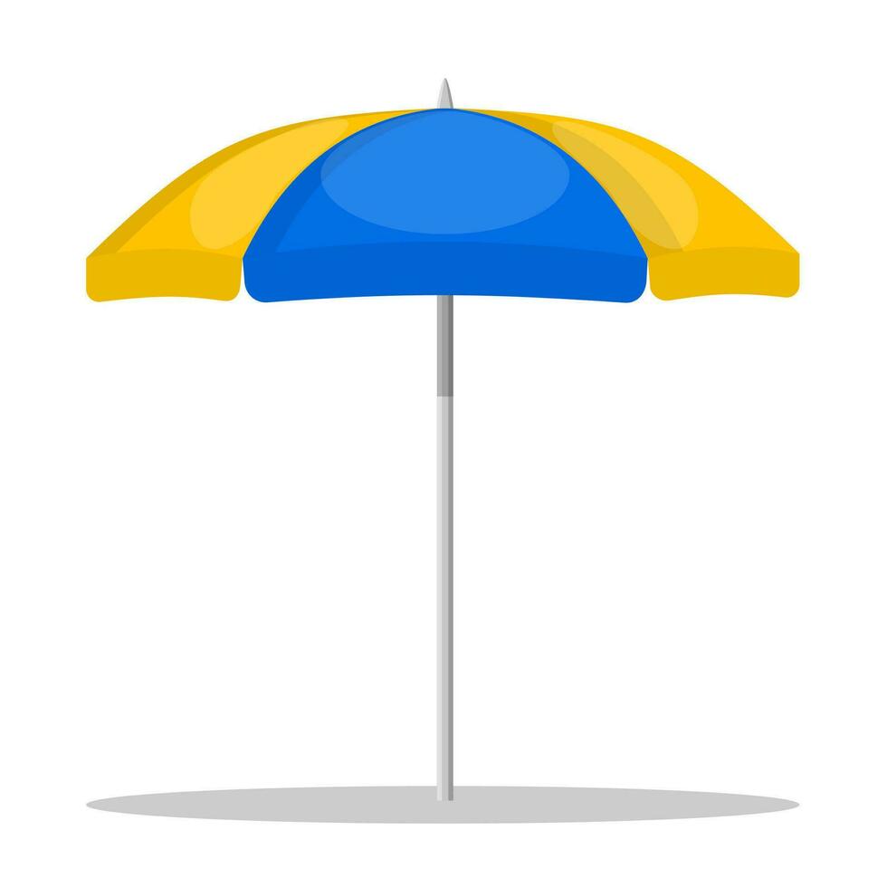 playa paraguas en blanco antecedentes vector